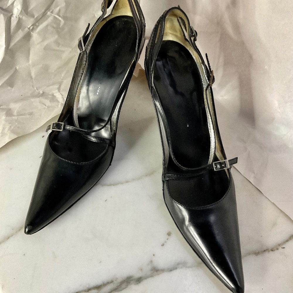 VICINI Black Leather VINTAGE 39 1/2 EU, 8 1/2 US pristine - Picture 3 of 8